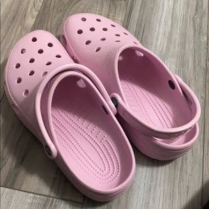 Pink crocs